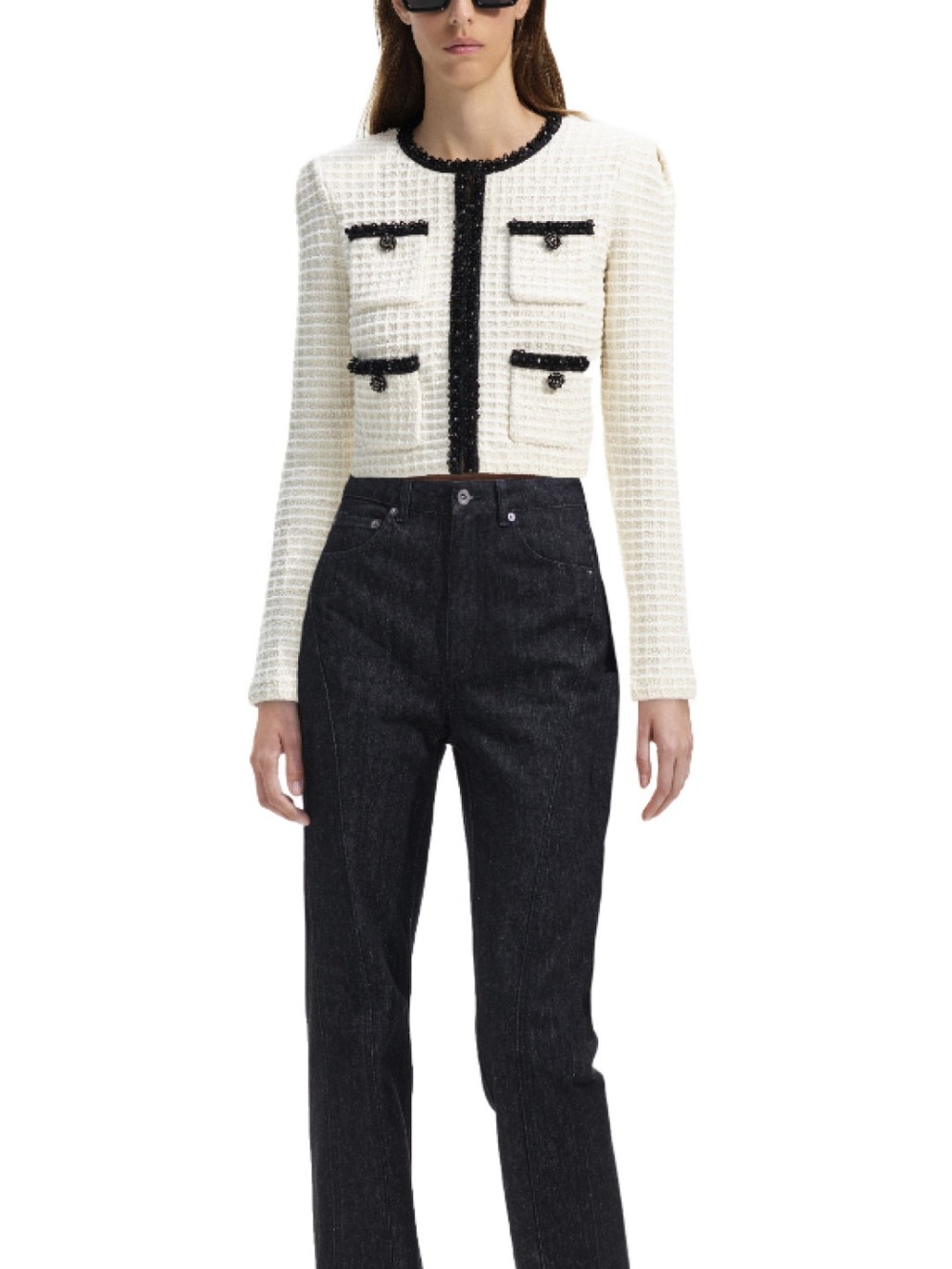 Self-Portrait Textured Knitted Cardigan size M